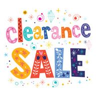 clearance sale decorative lettering type design