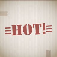 Hot text on cardboard