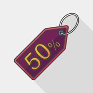 shopping sale price tag flat icon with long shadow eps10 N16