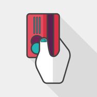 shopping credit card flat icon with long shadow eps10 N5