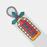 Christmas sale tag flat icon with long shadow eps10 N5