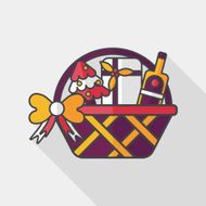 Christmas gift baskets flat icon with long shadow eps10 N5