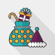 Christmas gift flat icon with long shadow eps10 N5