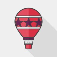 Hot Air Balloon flat icon with long shadow eps10 N5