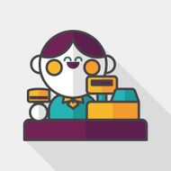 shopkeeper flat icon with long shadow eps10 N5