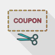 shopping sale coupon flat icon with long shadow eps10 N13