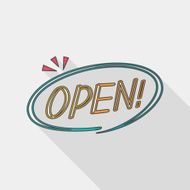 shopping store sign flat icon with long shadow eps10 N30