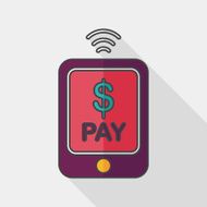 online cell phone shopping flat icon with long shadow eps10 N5