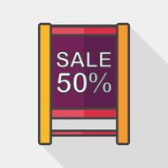 shopping sale sign flag flat icon with long shadow eps10 N9