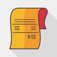 shopping credit card bill flat icon with long shadow eps10 N5