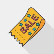 shopping sale coupon flat icon with long shadow eps10 N14