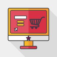 online shopping flat icon with long shadow eps10 N19