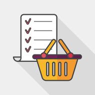 shopping list flat icon with long shadow eps10 N4