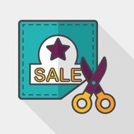 shopping sale coupon flat icon with long shadow eps10 N15