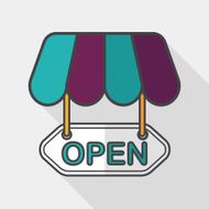 shopping store sign flat icon with long shadow eps10 N31