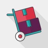 shopping handling trolley flat icon with long shadow eps10 N2