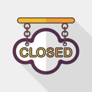 shopping store sign flat icon with long shadow eps10 N32