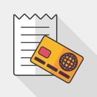 shopping credit card bill flat icon with long shadow eps10 N7