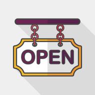 shopping store sign flat icon with long shadow eps10 N34