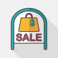 shopping store sale sign flat icon with long shadow eps10 N5