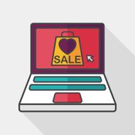 online shopping flat icon with long shadow eps10 N20