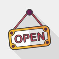 shopping store sign flat icon with long shadow eps10 N35