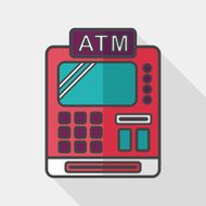 shopping cash register flat icon with long shadow eps10 N3