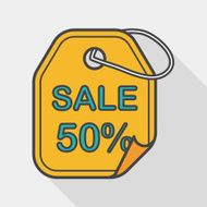 shopping sale price tag flat icon with long shadow eps10 N19