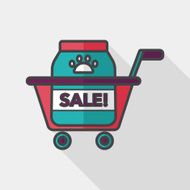 Pet sale shopping flat icon with long shadow eps10 N5