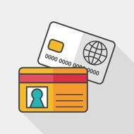 credit card flat icon with long shadow eps10 N13