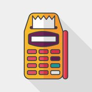 Credit card machine flat icon with long shadow eps10 N5