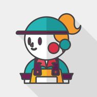 Coffee shop clerk flat icon with long shadow eps10 N9