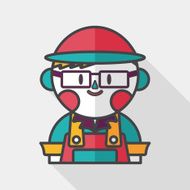 Coffee shop clerk flat icon with long shadow eps10 N10