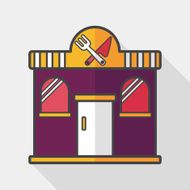 Building restaurant flat icon with long shadow eps10 N10