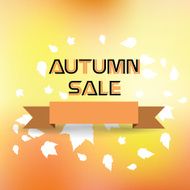 Autumn sale with warm blur background