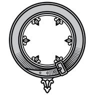 Decorative frame old leather belt with buckle