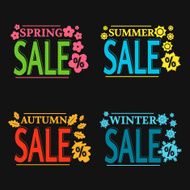 season sale colorful labels