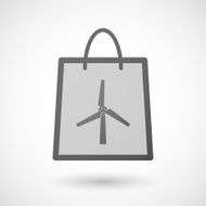 Shopping bag icon with a wind generator