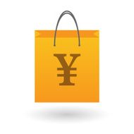 Shopping bag with a currency icon N2