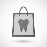 Shopping bag icon with a tooth