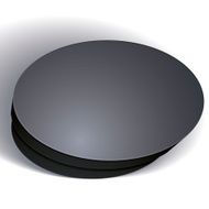 Vector blank black round box isolated on white background