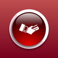 Bank credit card with hand vector illustration