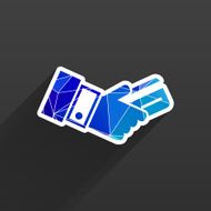 Bank credit card with hand vector illustration N5