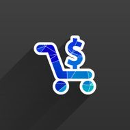 Shopping cart symbol background clean vector N5
