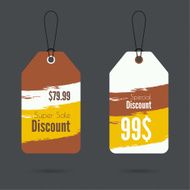 Set price tag with ribbons and labels