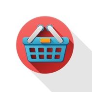 Shopping basket flat icon