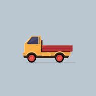 Small truck for transportation cargo isolated Delivery service concept Flat