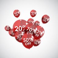 Color Glossy Balloons Sale Concept of Discount Vector Illustrat N4