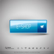 Modern button with icons set N10