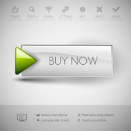 Modern plastic vector button BUY